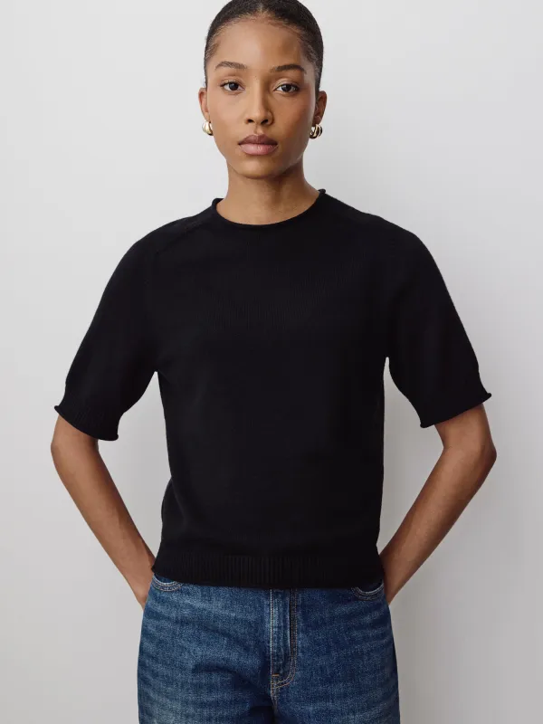 Short-Sleeve Mock-Neck Sweater made by RW&CO.