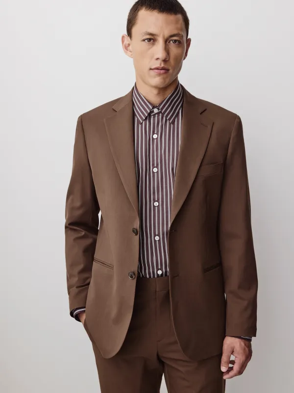 Tailored-Fit Rust Wool Suit Blazer made by RW&CO.