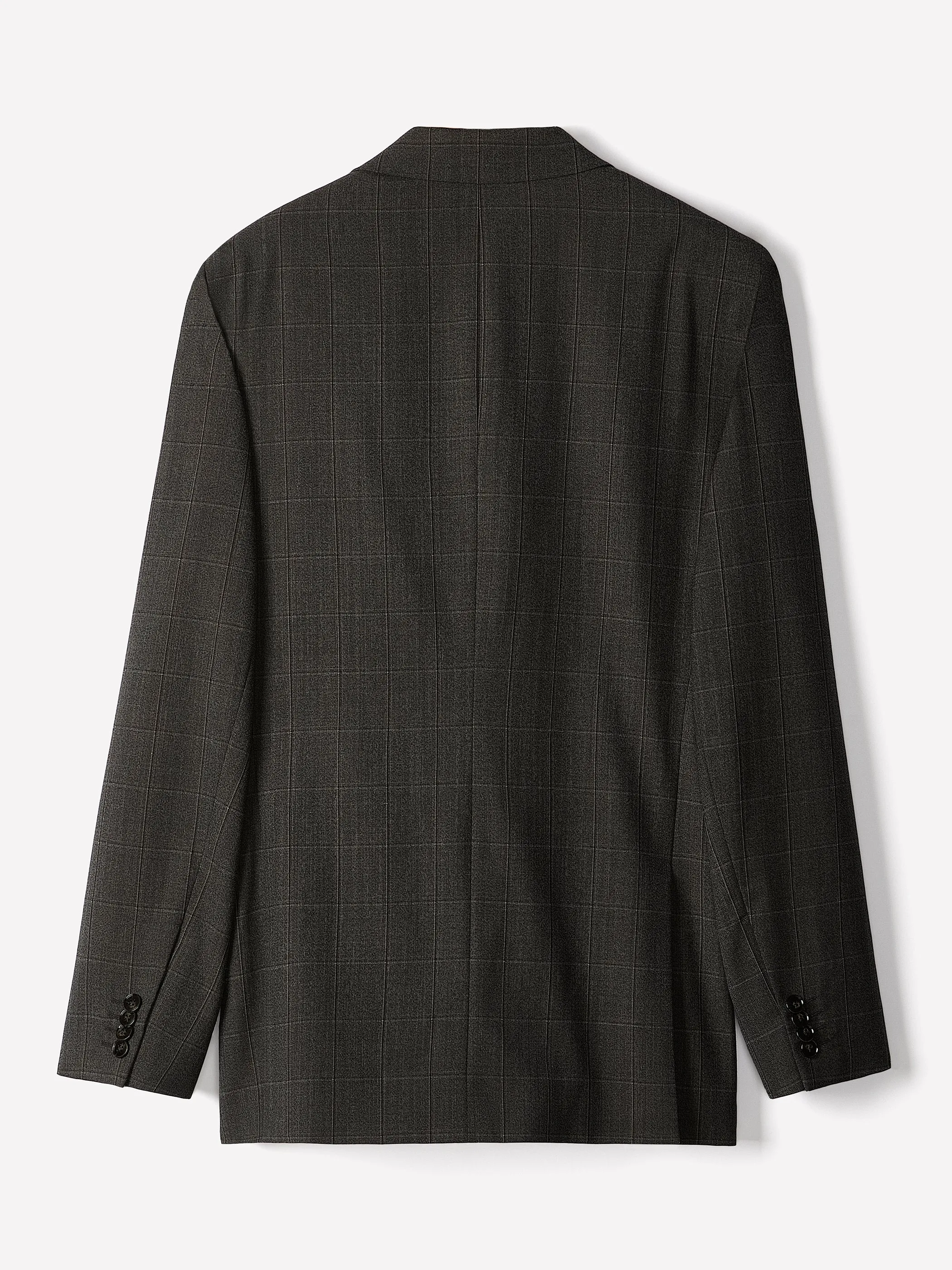 Slim-Fit Checkered Grey Wool Suit Blazer sold by RW&CO. product image thumbnail 5