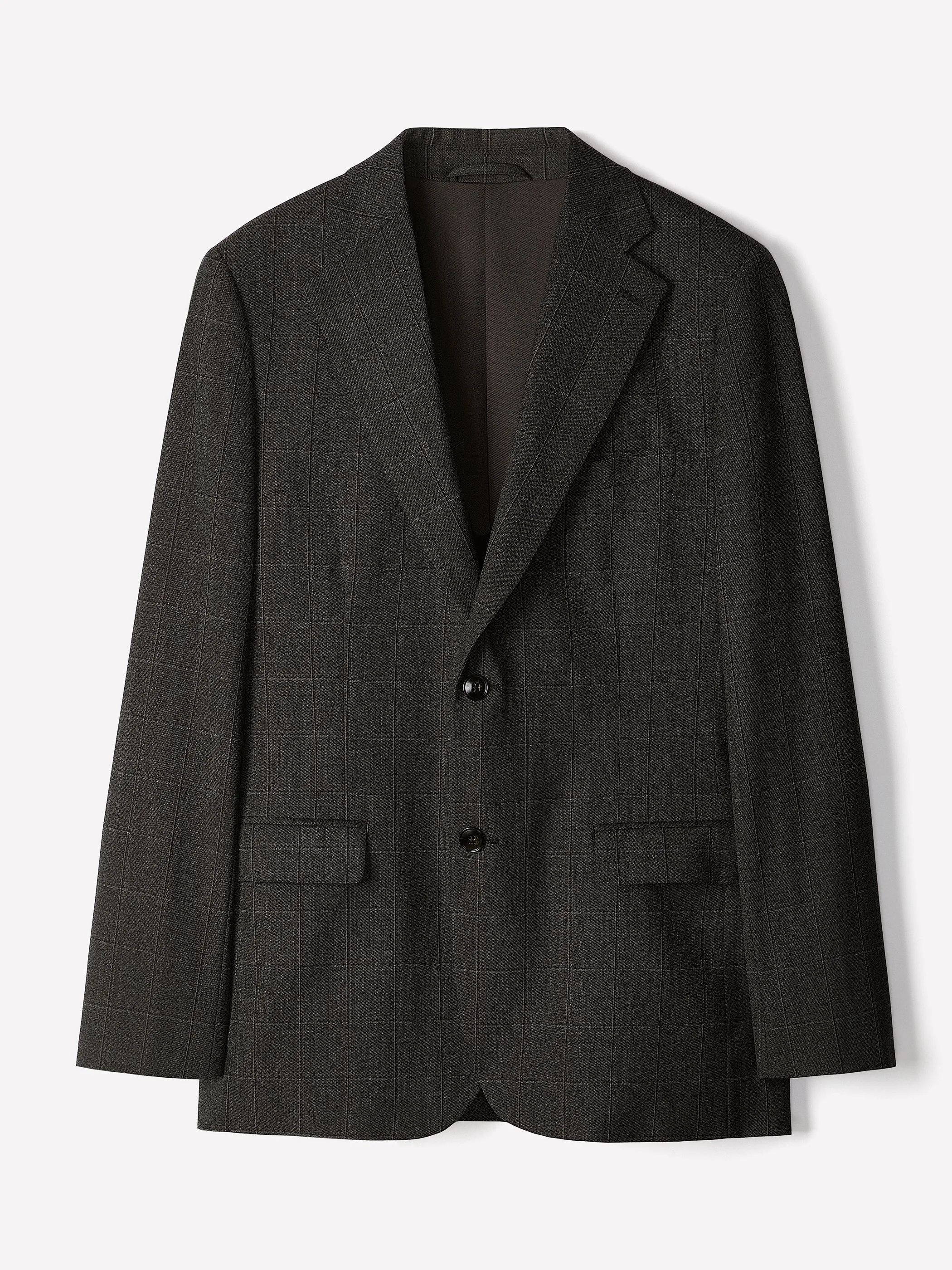 Slim-Fit Checkered Grey Wool Suit Blazer sold by RW&CO. product image thumbnail 4