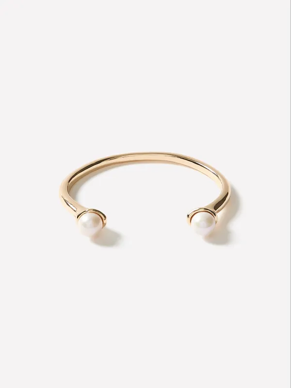 Open Cuff Bracelet with Pearls made by RW&CO.