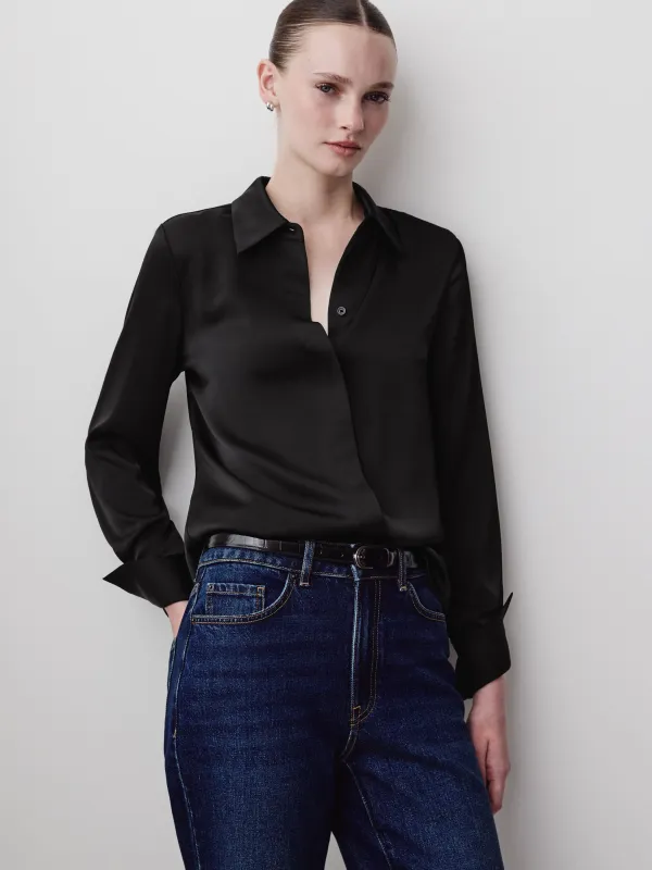 Long-Sleeve Satin Shirt made by RW&CO.