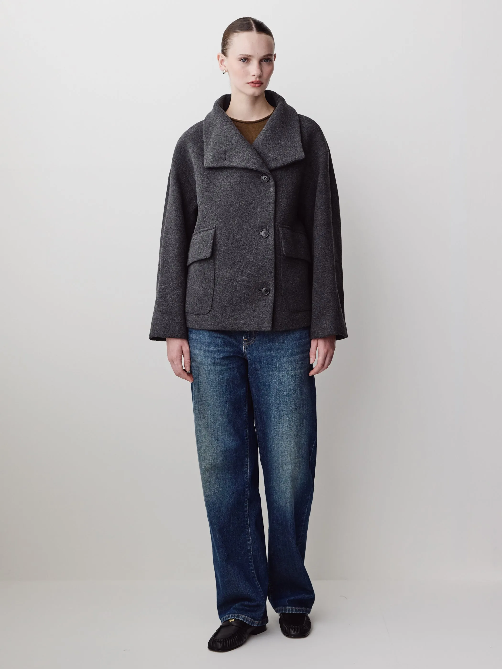 Wool-Blend Funnel-Neck Jacket sold by RW&CO. product image thumbnail 2