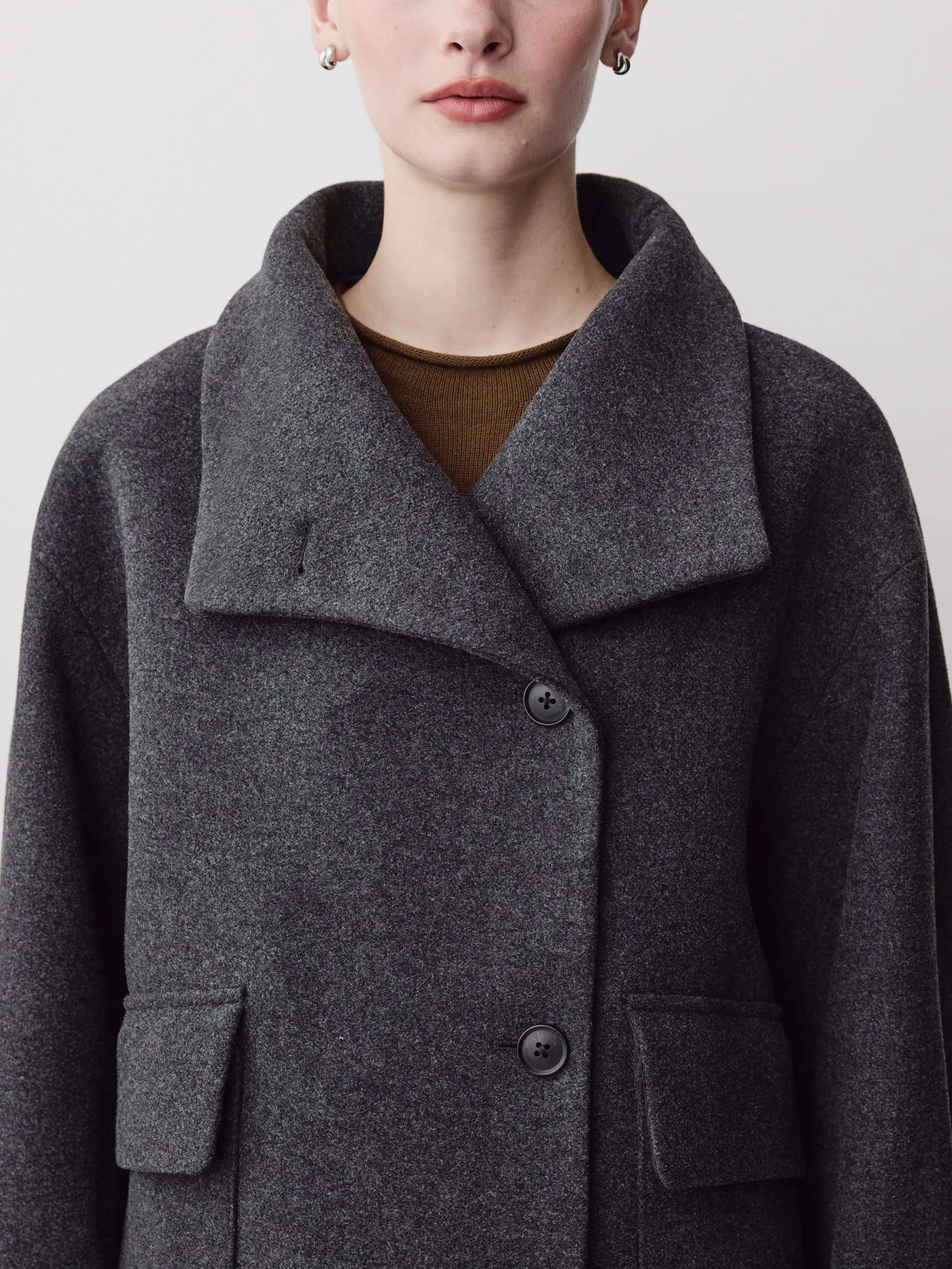 Wool-Blend Funnel-Neck Jacket sold by RW&CO. product image thumbnail 3
