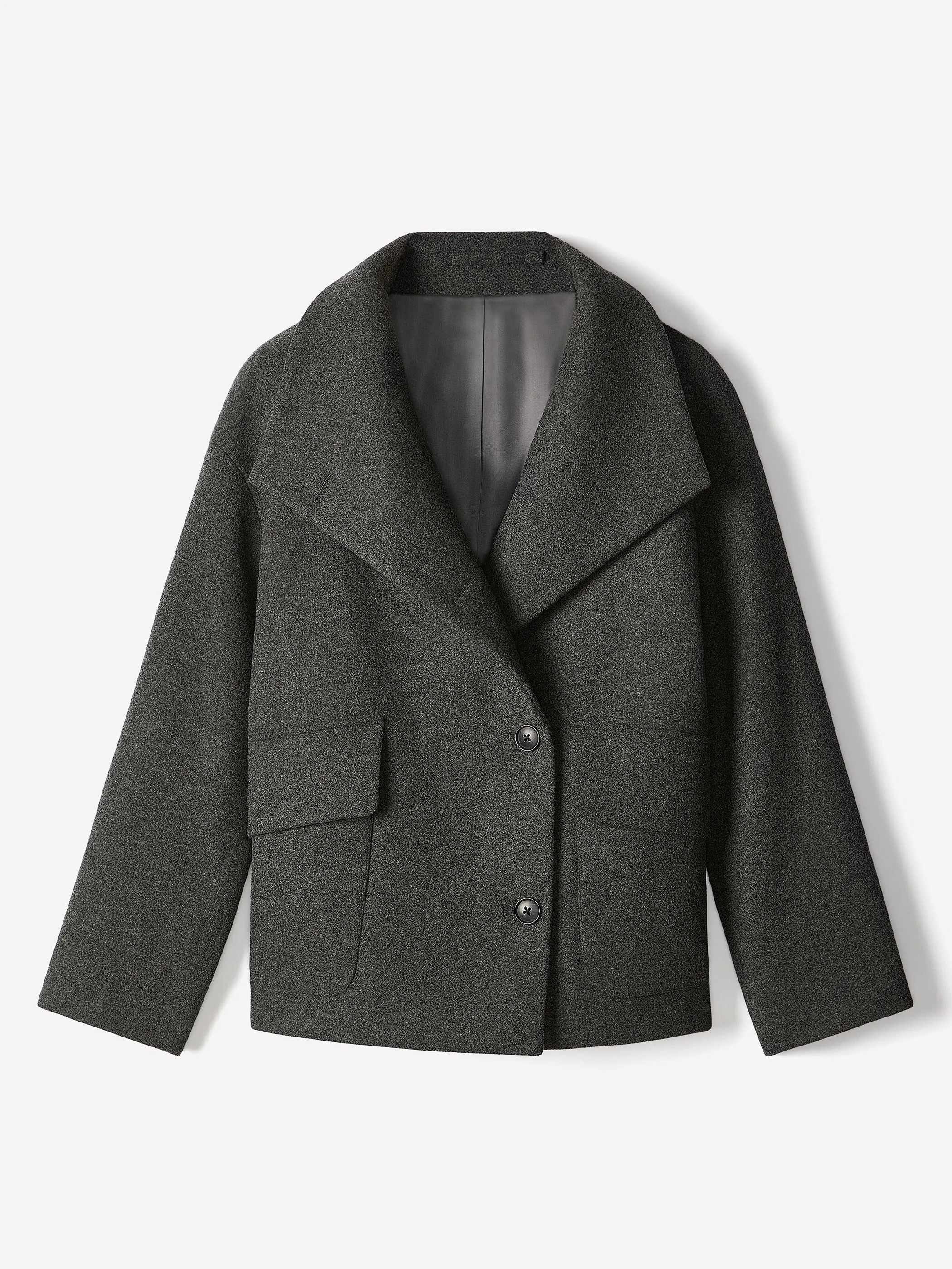 Wool-Blend Funnel-Neck Jacket sold by RW&CO. product image thumbnail 4