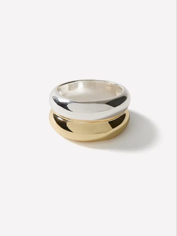 Two-Tone Double Dome Ring made by RW&CO.