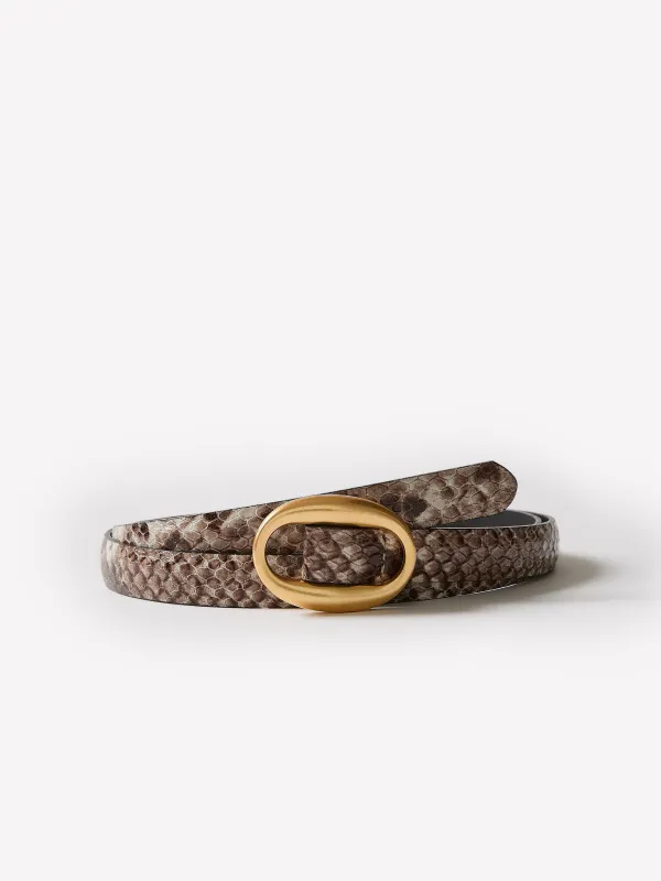 Leather Belt with Snake-Skin Pattern made by RW&CO.