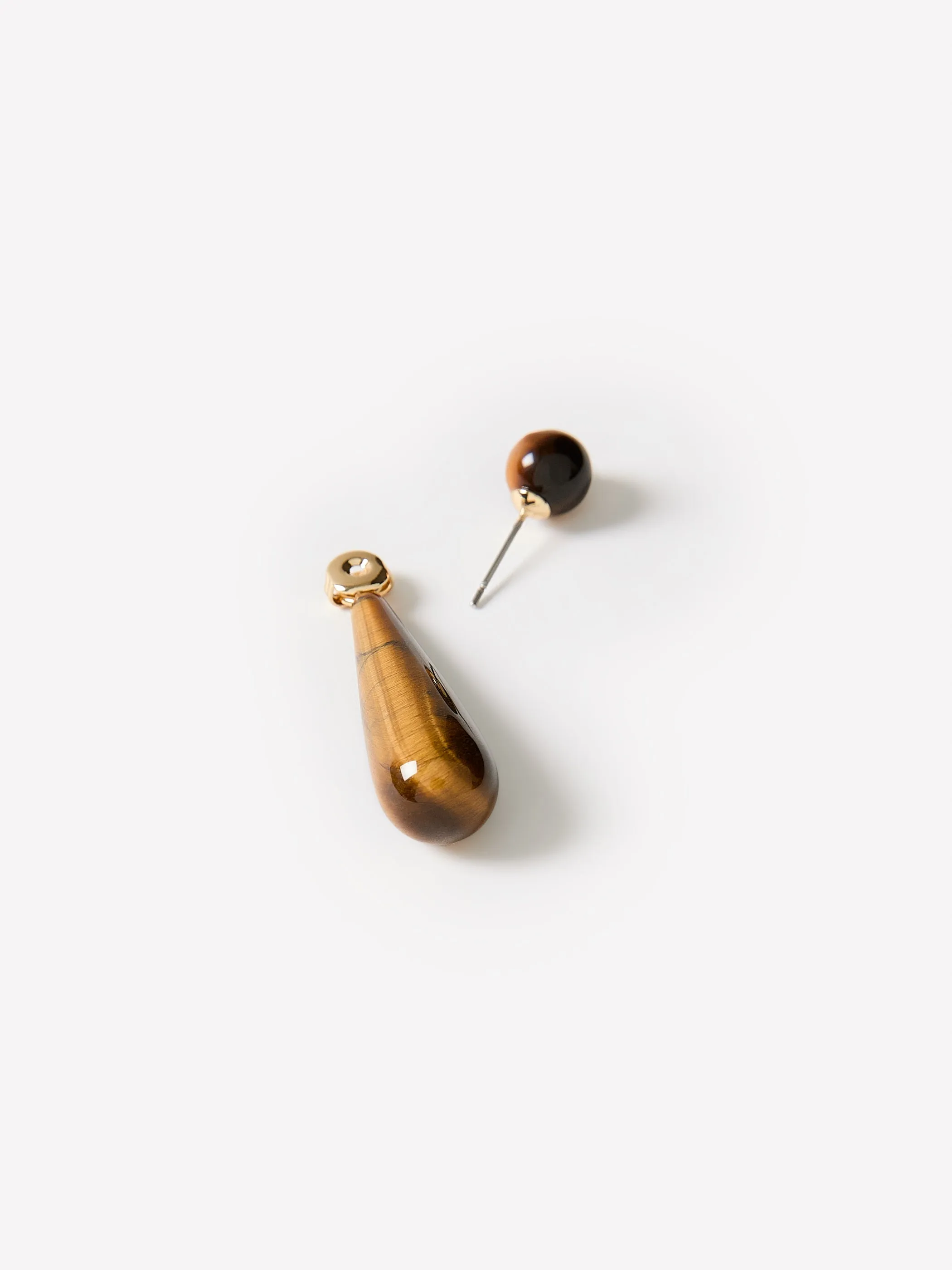 Teardrop Earrings with Tiger Eye Stones sold by RW&CO. product image thumbnail 3