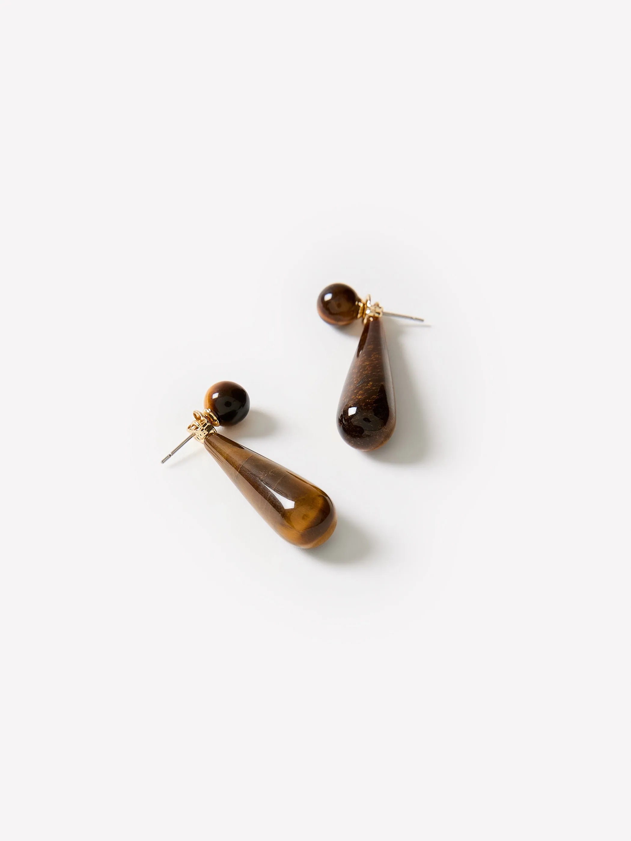 Teardrop Earrings with Tiger Eye Stones sold by RW&CO. product image thumbnail 2