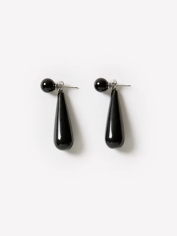 Teardrop Earrings with Onyx Stones made by RW&CO.