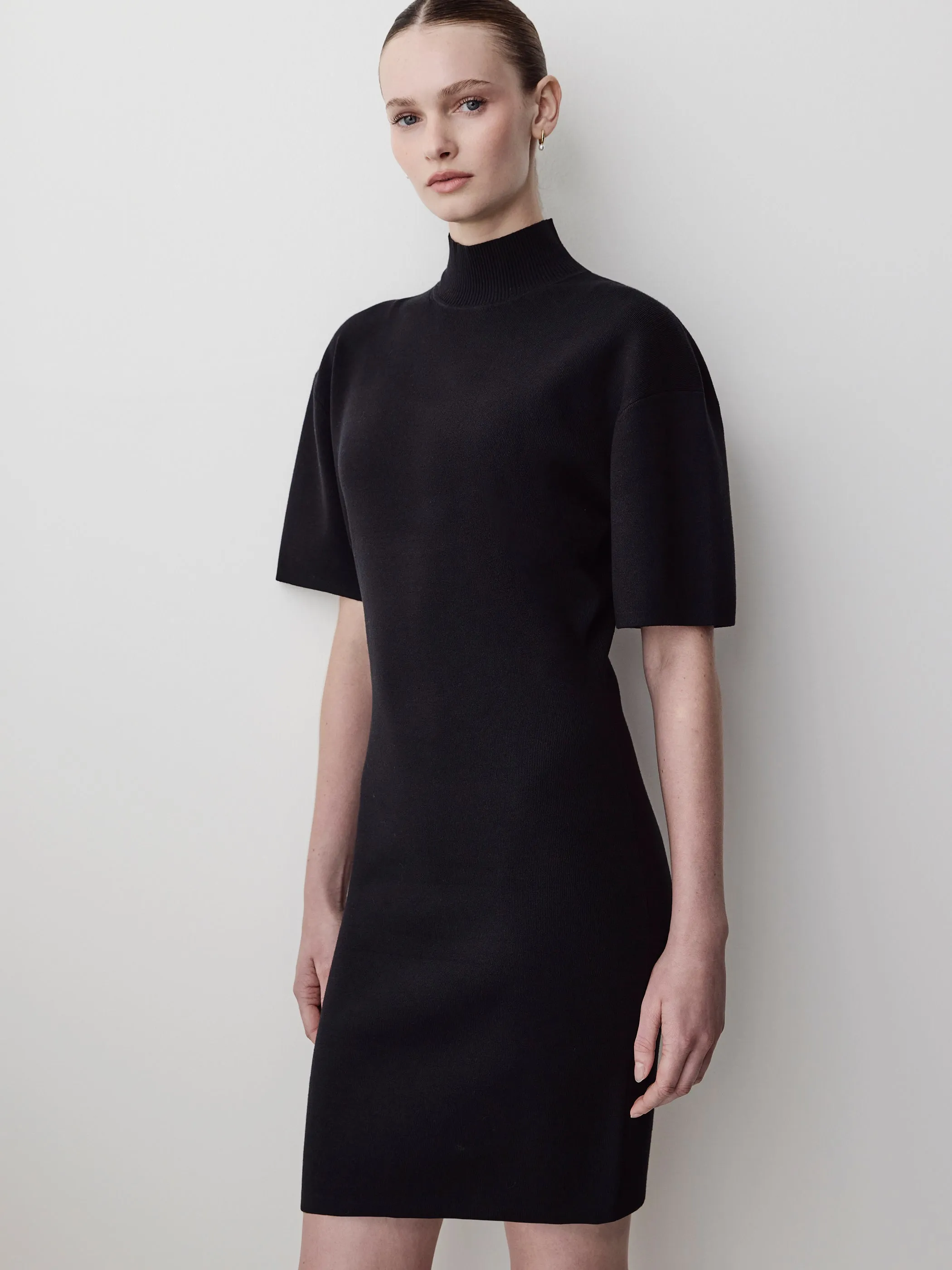 Short-Sleeve Mock-Neck Mini Sweater Dress sold by RW&CO. product image thumbnail 2