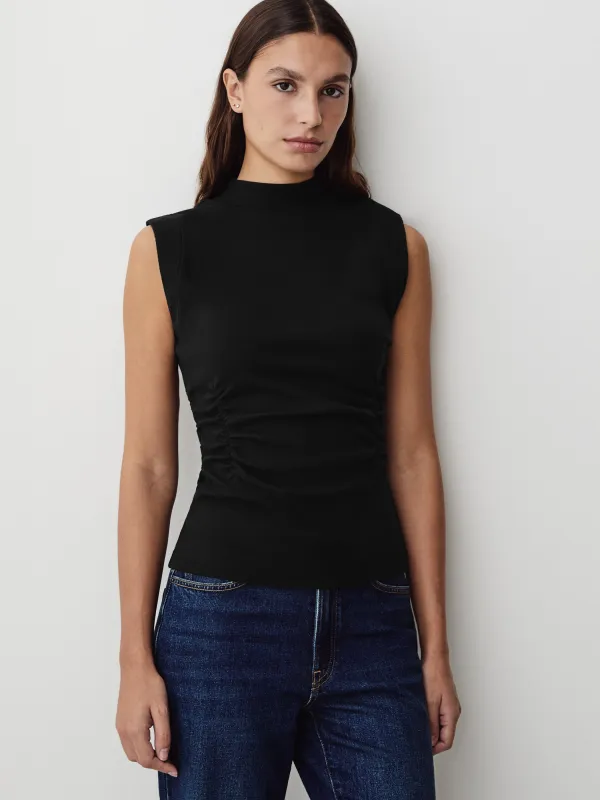 Sleeveless Mock-Neck Ribbed Top made by RW&CO.