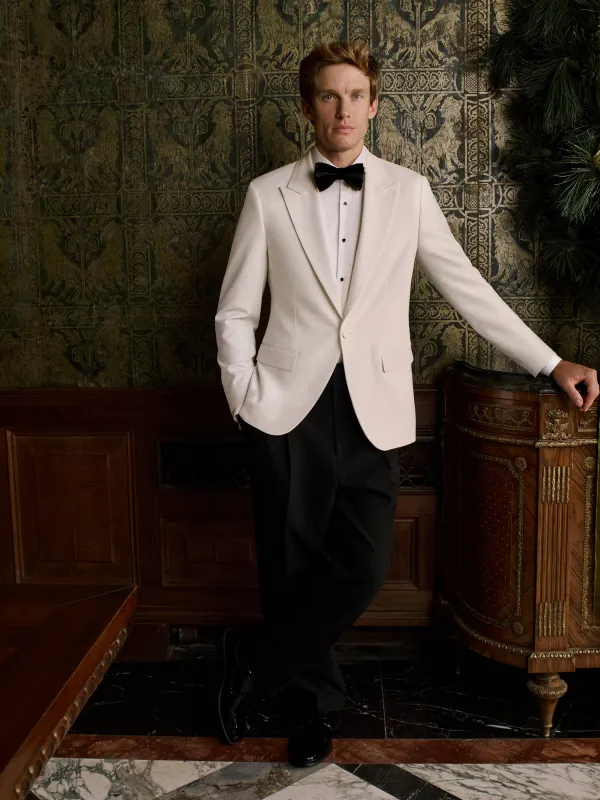 Tailored-Fit White Dinner Blazer made by RW&CO.