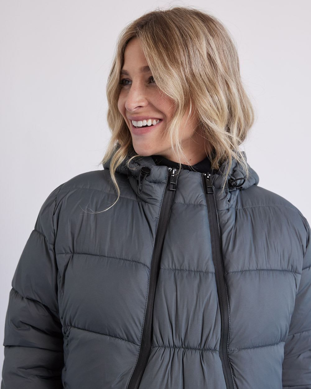 Hooded Puffer Jacket with Extension - Thyme Maternity sold by RW&CO. product image thumbnail 4