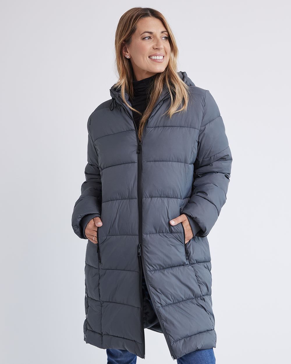 Hooded Puffer Jacket with Extension - Thyme Maternity sold by RW&CO. product image thumbnail 5