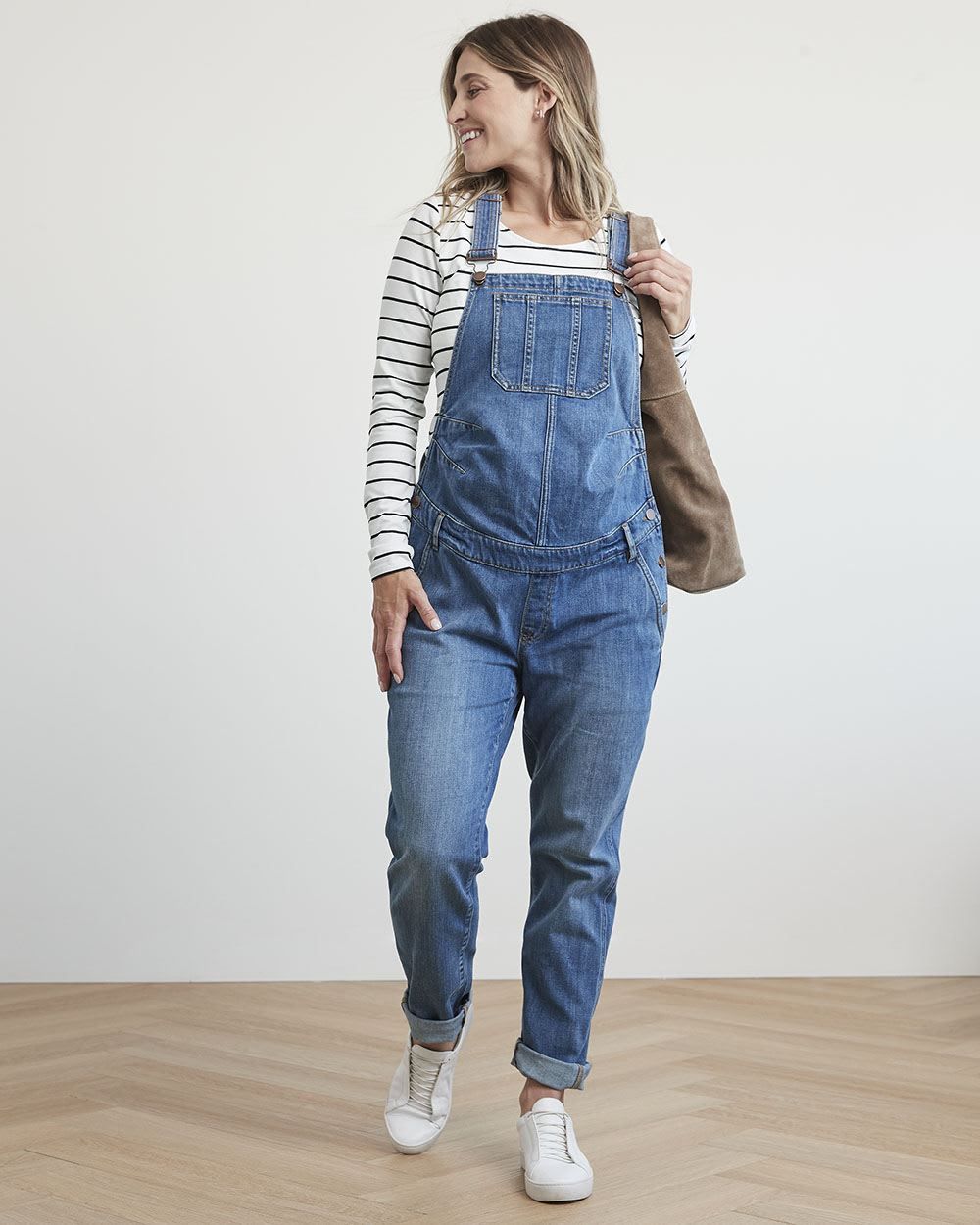 Medium Wash Denim Overalls - Thyme Maternity sold by RW&CO. product image thumbnail 2