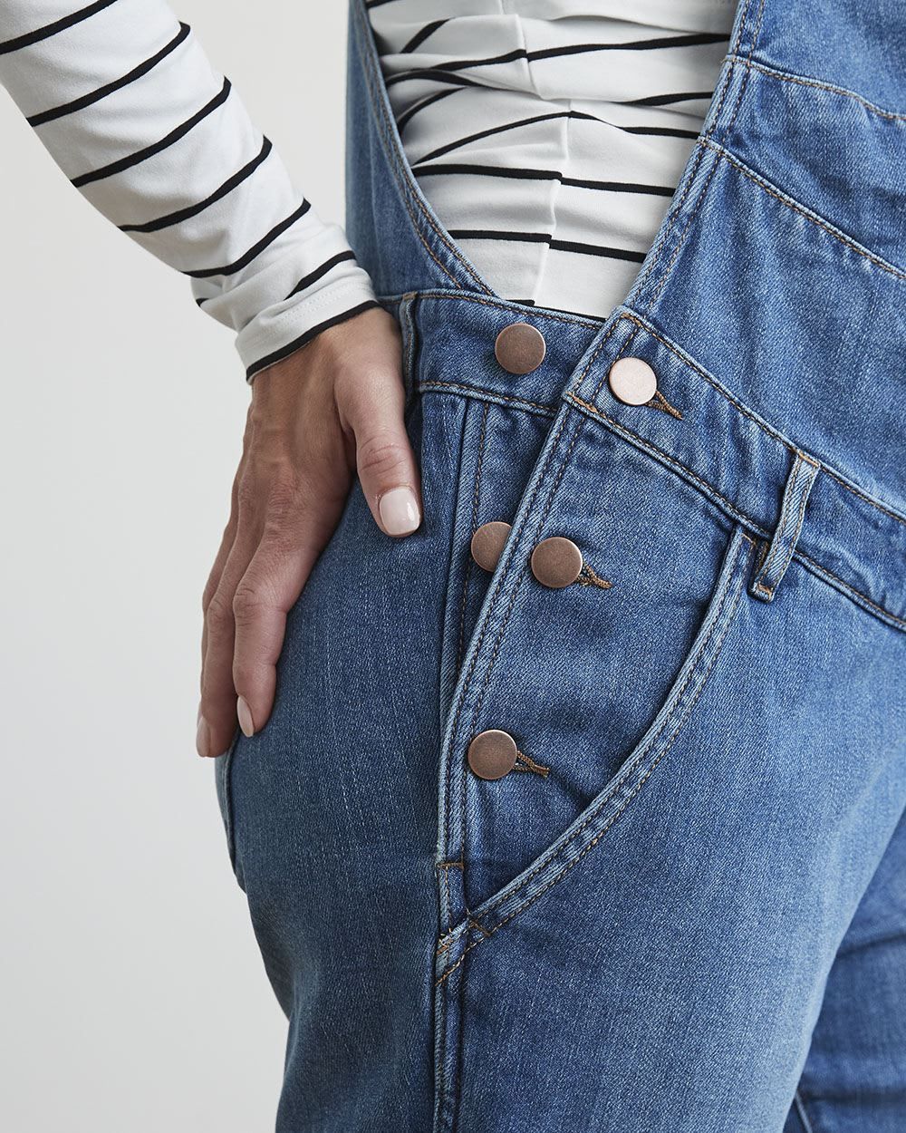 Medium Wash Denim Overalls - Thyme Maternity sold by RW&CO. product image thumbnail 5