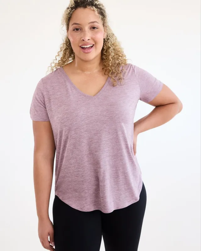 Short-Sleeve V-Neck Tee - Dry Lux Hyba Essentials sold by RW&CO.
