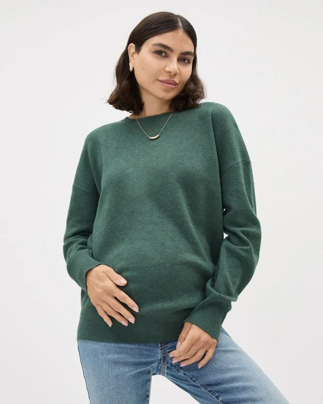 Long-Sleeve Crew-Neck Sweater - Thyme Maternity sold by RW&CO.