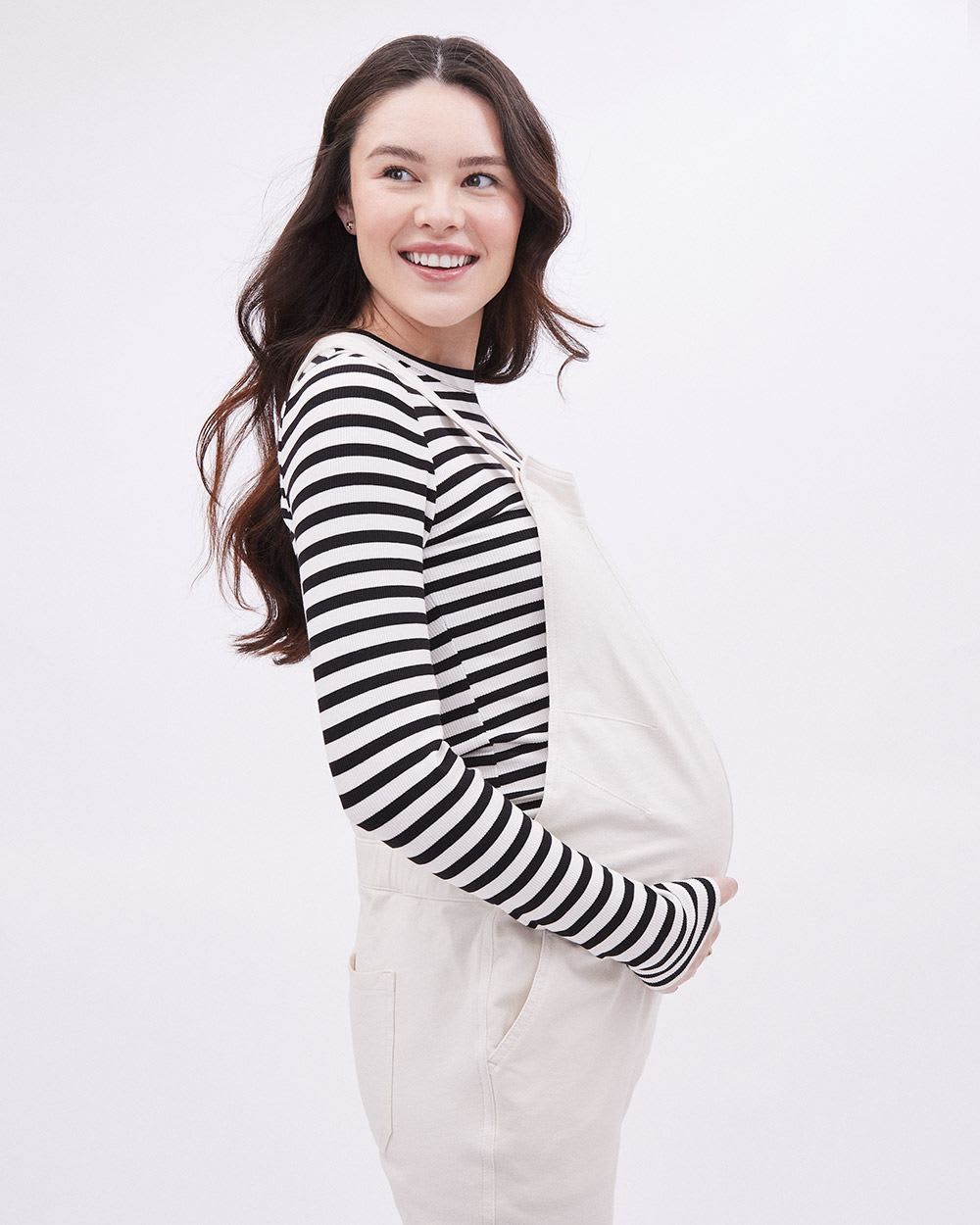 Relaxed-Fit Knit Overalls - Thyme Maternity sold by RW&CO.