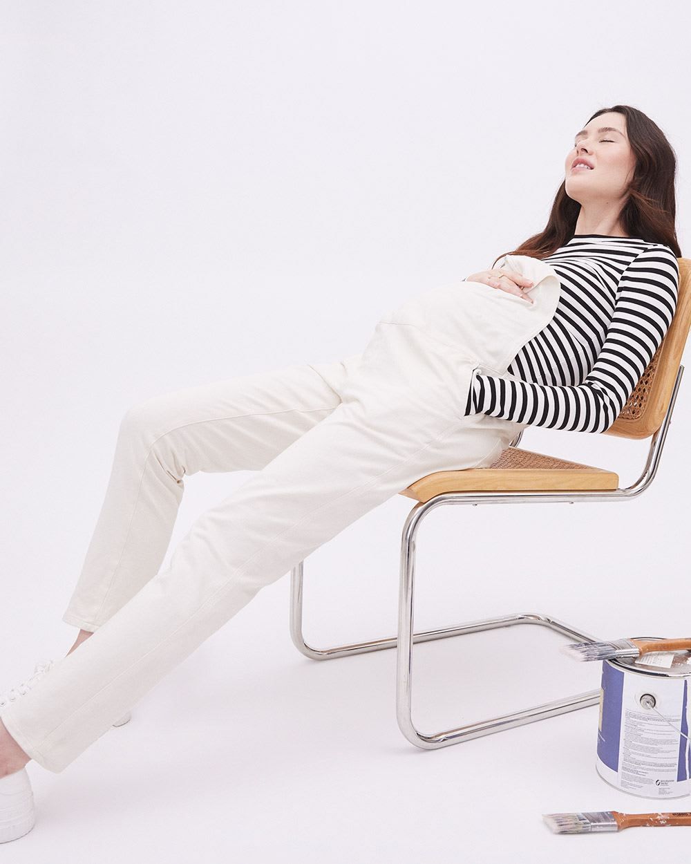 Relaxed-Fit Knit Overalls - Thyme Maternity sold by RW&CO. product image thumbnail 4
