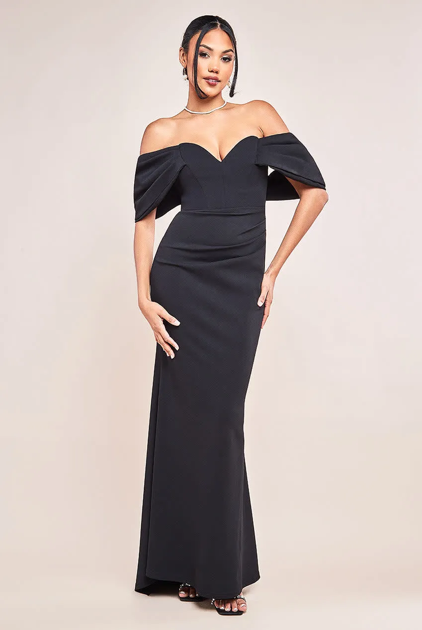 Goddiva - Off The Shoulder Draped Sleeve Maxi Dress sold by RW&CO.