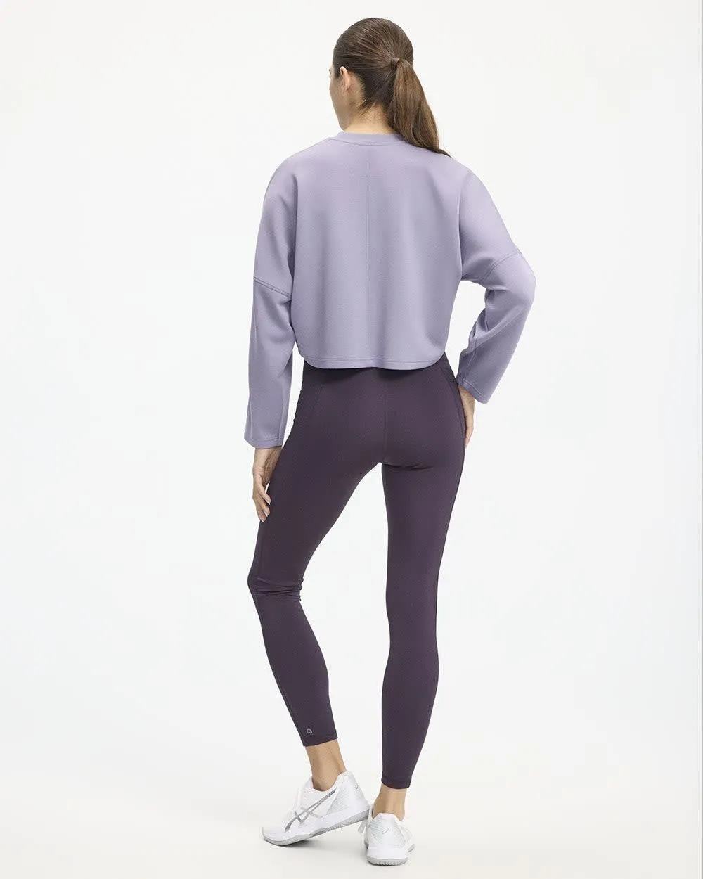 Cropped Long-Sleeve Crew-Neck Sweatshirt - Hyba sold by RW&CO. product image thumbnail 2
