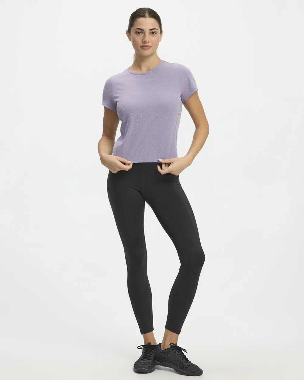 High-Rise Pulse Legging with Ribbed Inserts - Hyba sold by RW&CO.