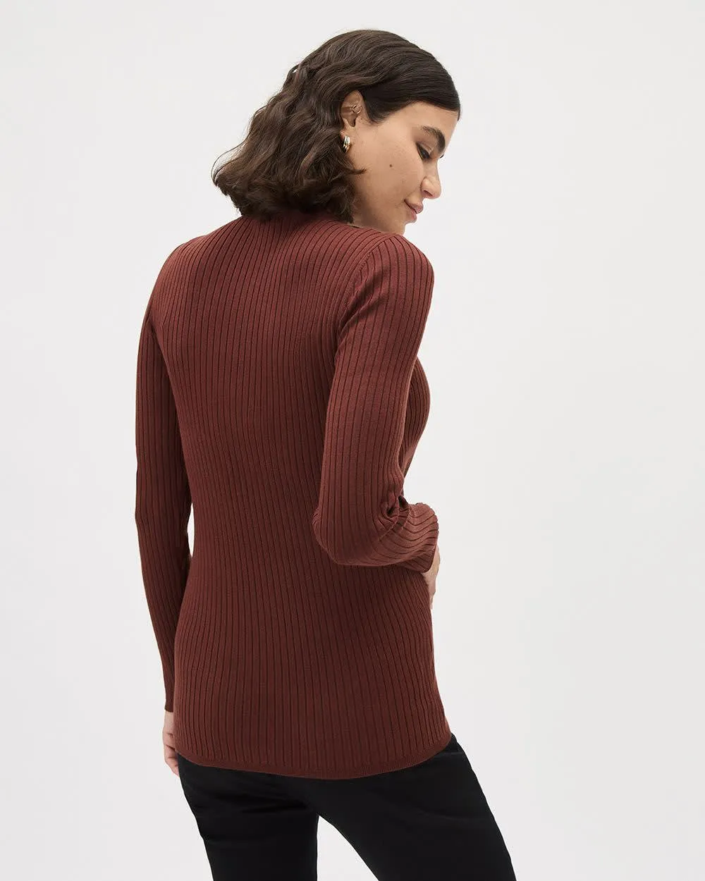 Long-Sleeve Crew-Neck Ribbed Tee - Thyme Maternity sold by RW&CO. product image thumbnail 2