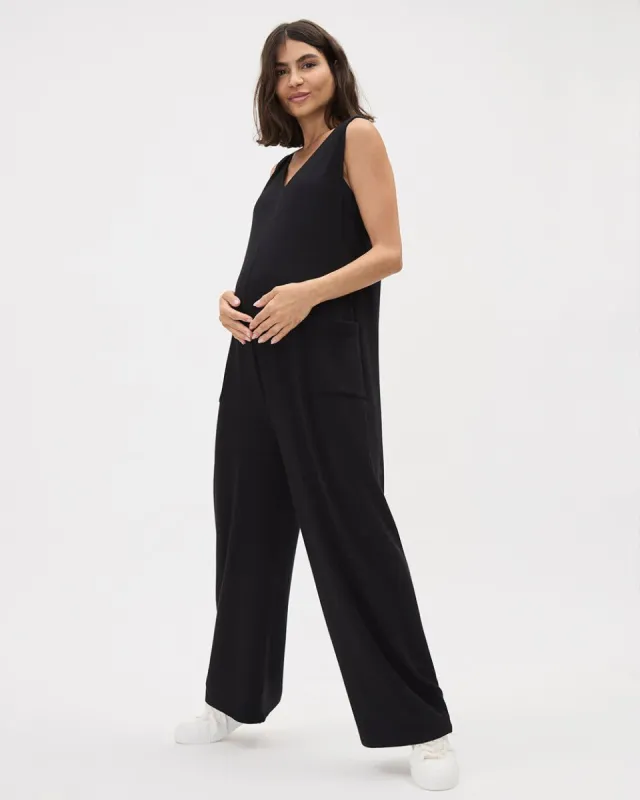 Relaxed-Fit Nursing Jumpsuit - Thyme Maternity sold by RW&CO.