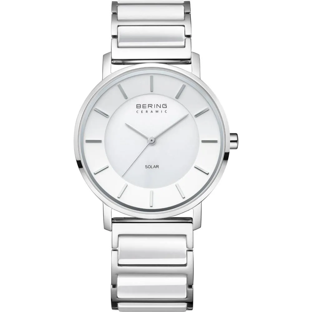 BERING - 35mm Ladies Solar Stainless Steel Watch In Silver/White sold by RW&CO.
