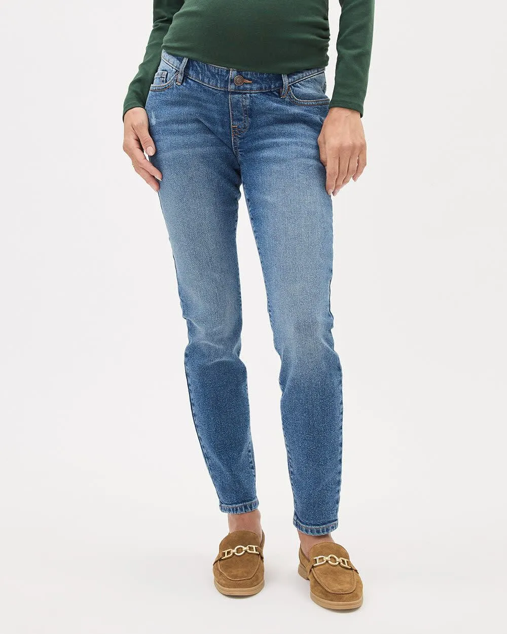 Medium-Wash Skinny Jeans - Thyme Maternity sold by RW&CO.