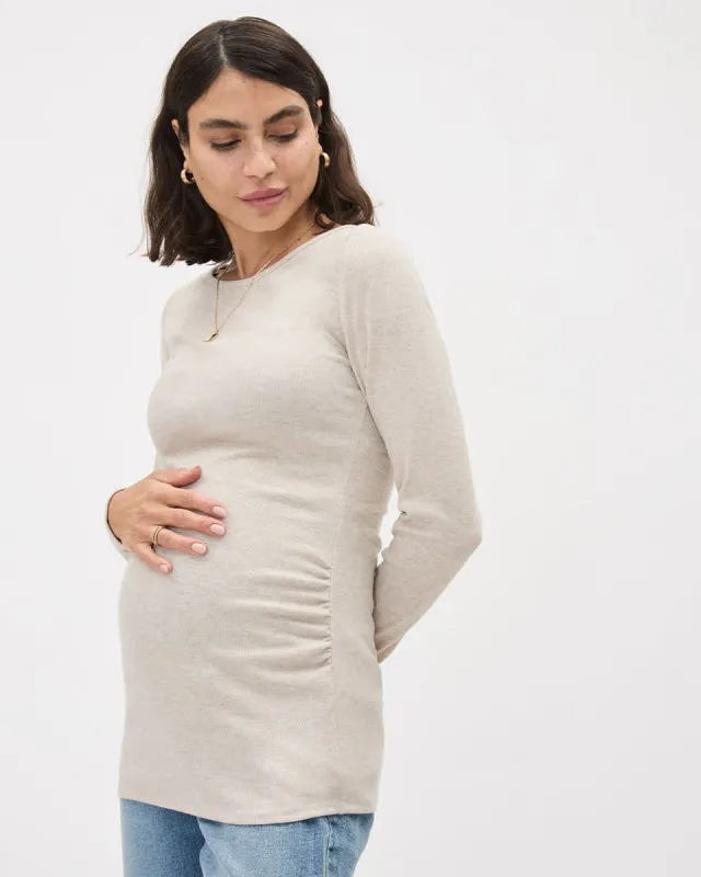Long-Sleeve Boat-Neck Top - Thyme Maternity sold by RW&CO.