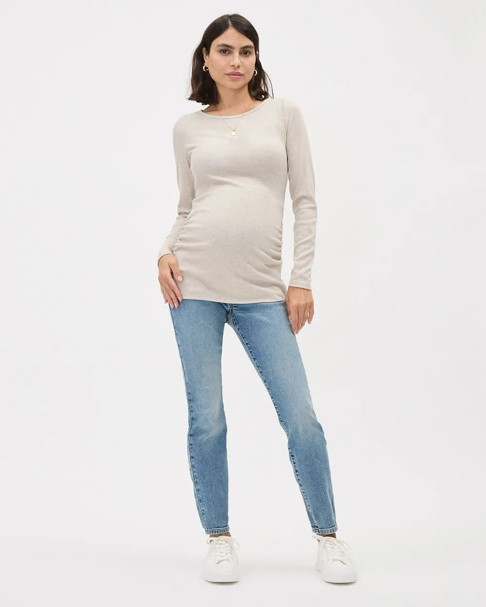 Long-Sleeve Boat-Neck Top - Thyme Maternity sold by RW&CO. product image thumbnail 3