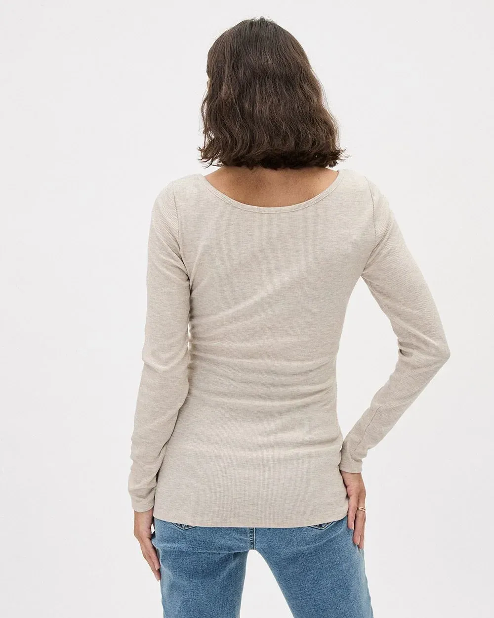 Long-Sleeve Boat-Neck Top - Thyme Maternity sold by RW&CO. product image thumbnail 5