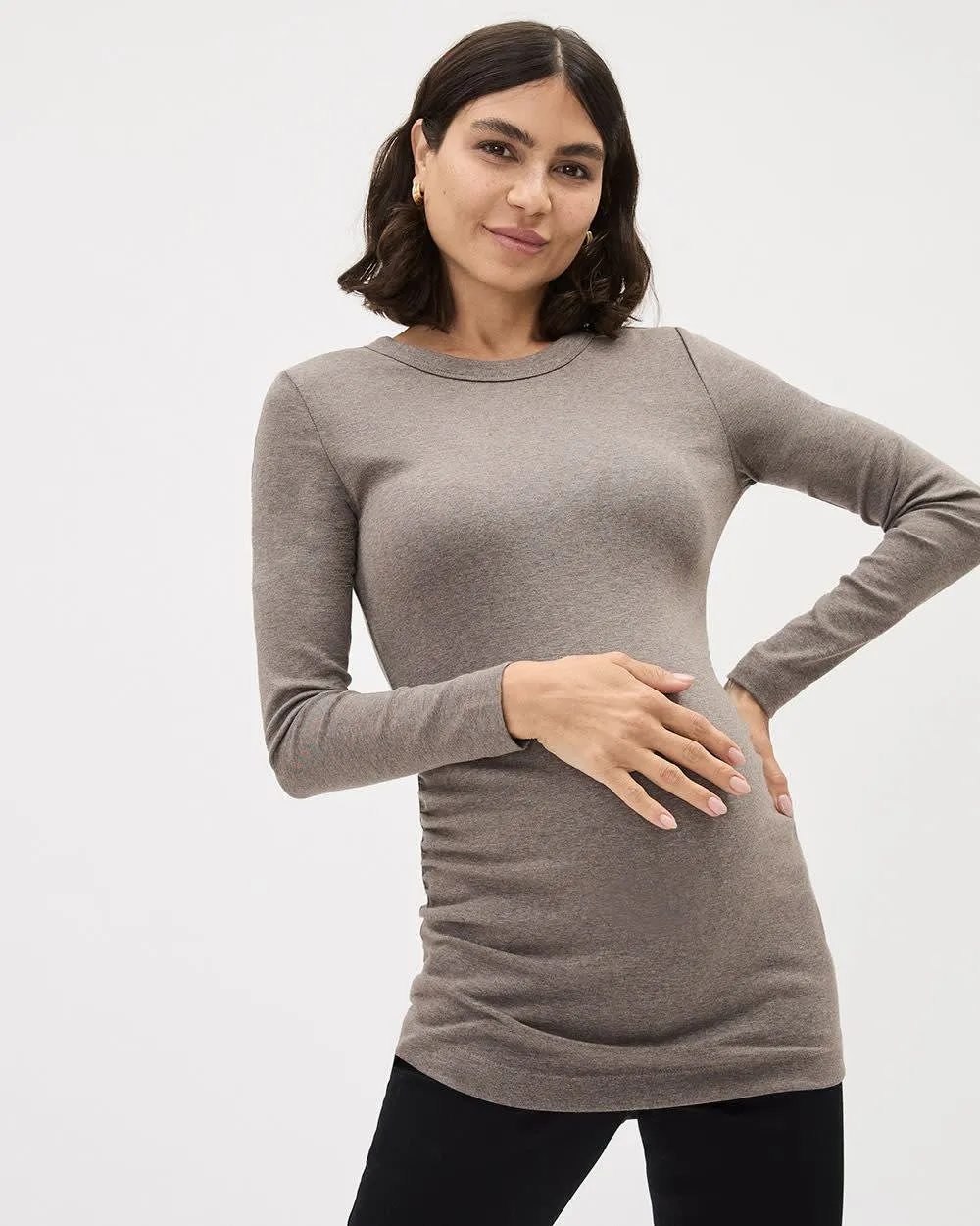 Long-Sleeve Crew-Neck Top - Thyme Maternity sold by RW&CO. product image thumbnail 4
