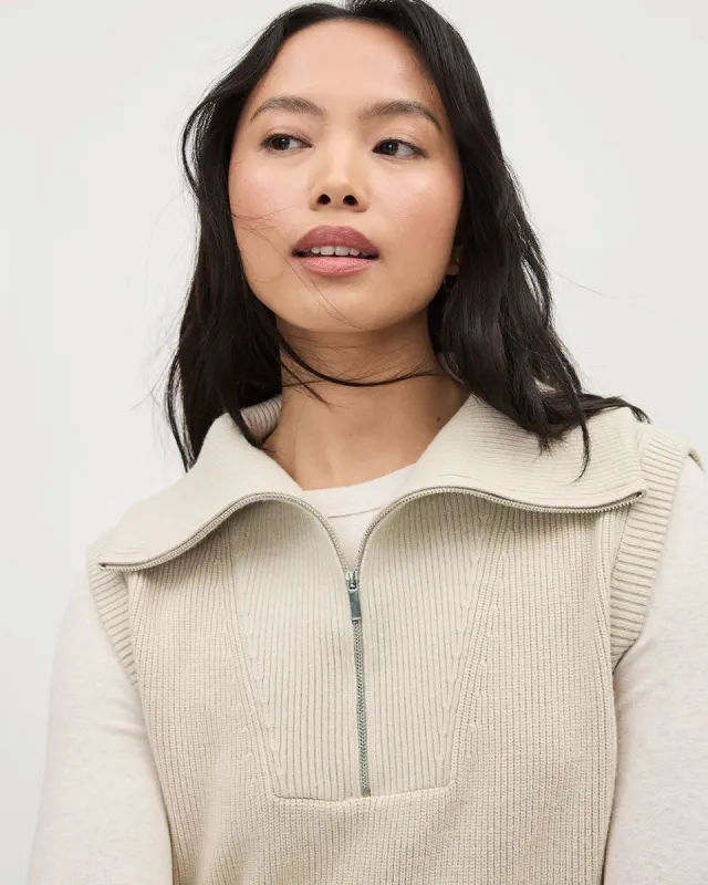 Cropped Sleeveless Ribbed Sweater Vest sold by RW&CO.