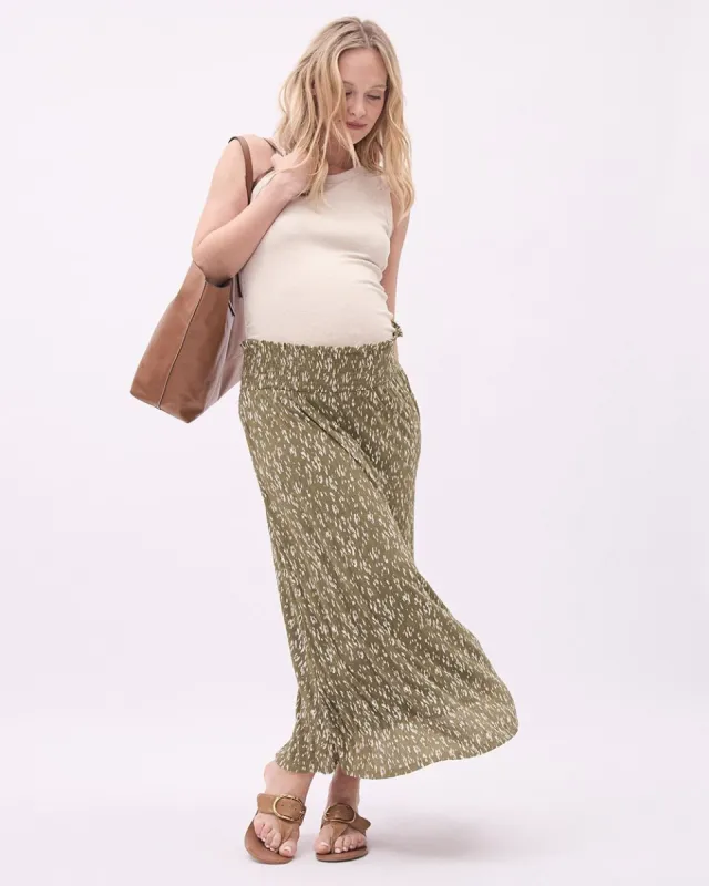 Flowy Floral Skirt with Elastic Waistband - Thyme Maternity sold by RW&CO.