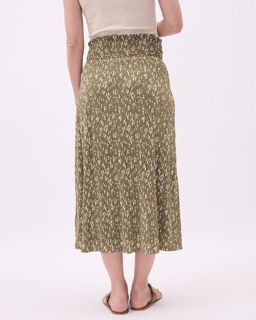 Flowy Floral Skirt with Elastic Waistband - Thyme Maternity sold by RW&CO. product image thumbnail 3