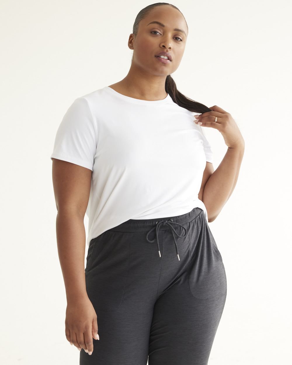 Short-Sleeve Crew-Neck Tee, Dry Lux Hyba Essentials sold by RW&CO. product image thumbnail 5