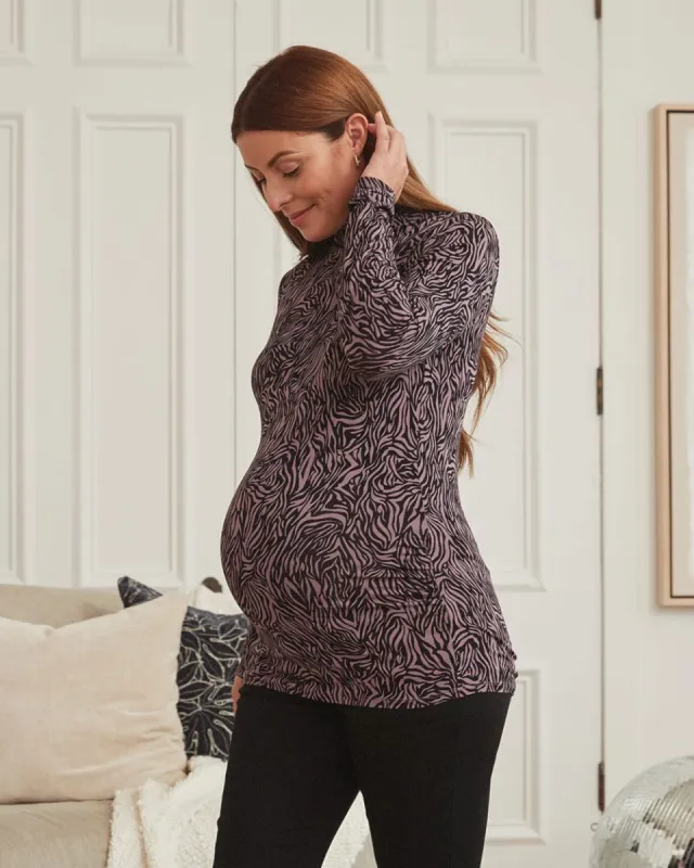 Long Sleeve Mock-Neck T-Shirt - Thyme Maternity sold by RW&CO.