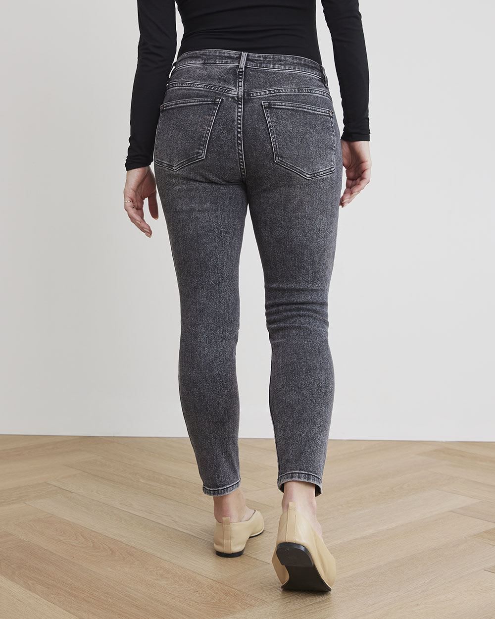Grey Wash Skinny Ankle Leg Jeans - Thyme Maternity sold by RW&CO. product image thumbnail 3