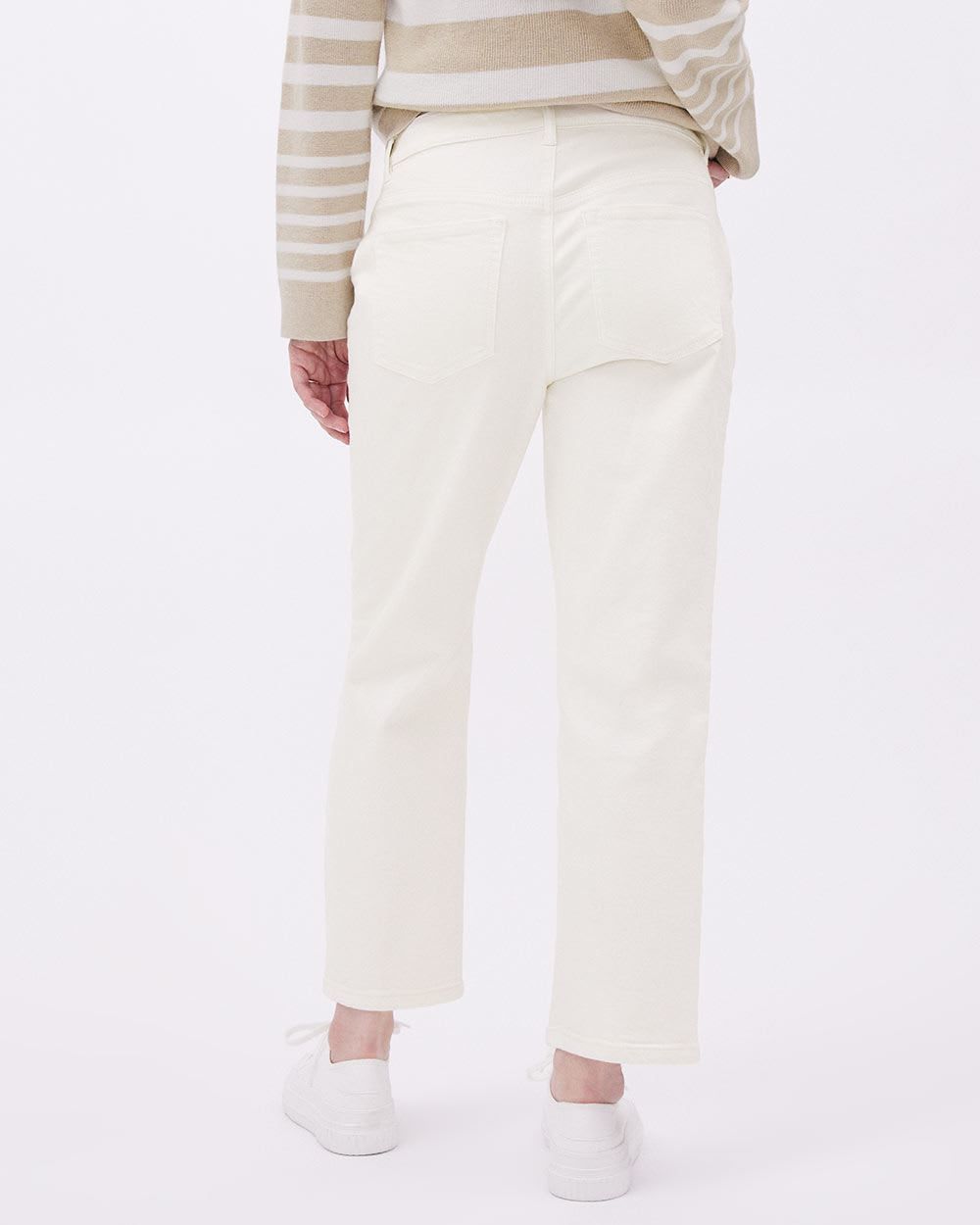 Cream Straight-Leg Ankle Jeans - Thyme Maternity sold by RW&CO. product image thumbnail 3