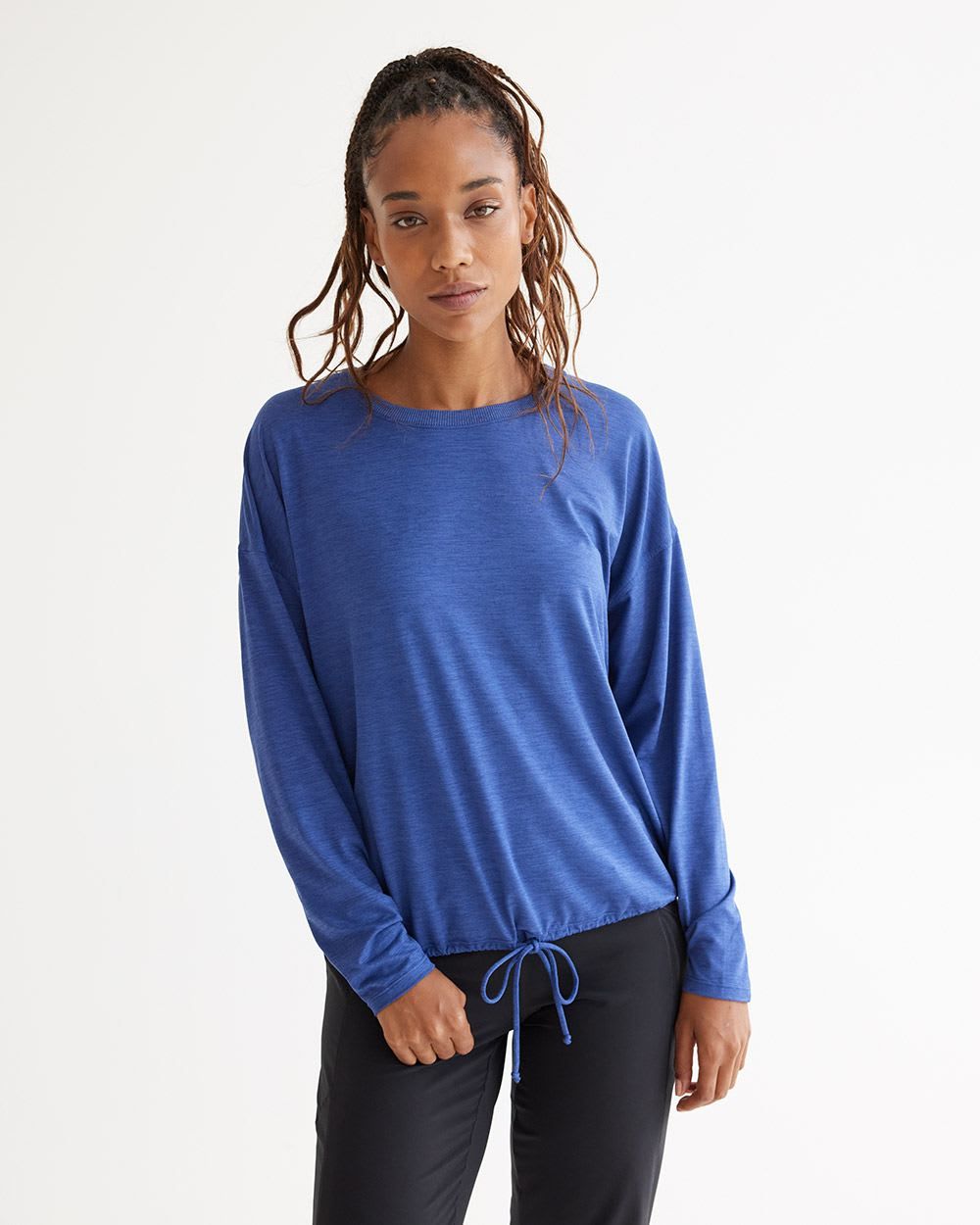 Long-Sleeve Crew-Neck Tee with Drawcord - Dry Lux Hyba sold by RW&CO. product image thumbnail 3