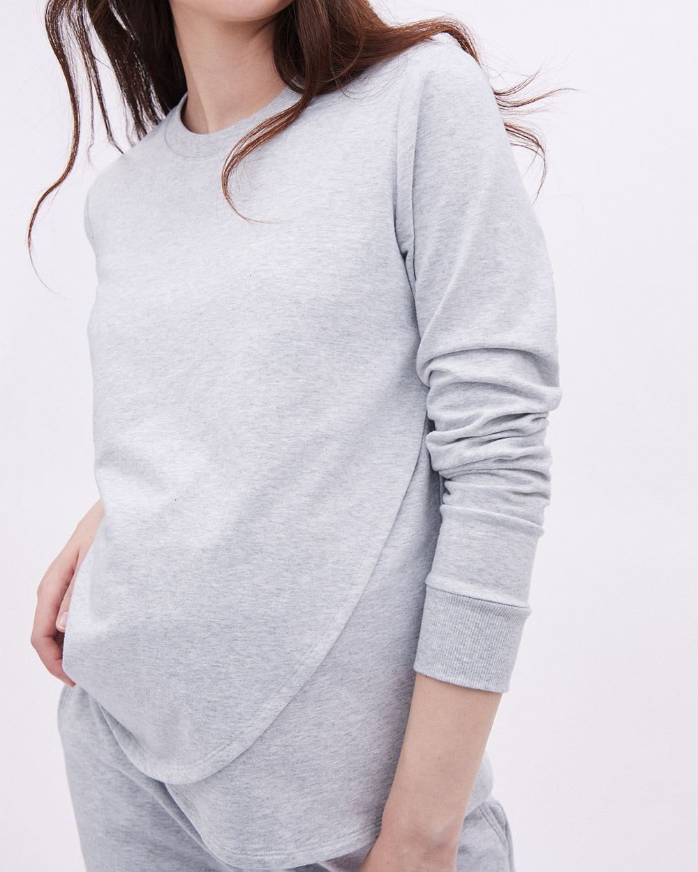 Nursing Relaxed-Fit French Terry Sweatshirt - Thyme Maternity sold by RW&CO. product image thumbnail 4