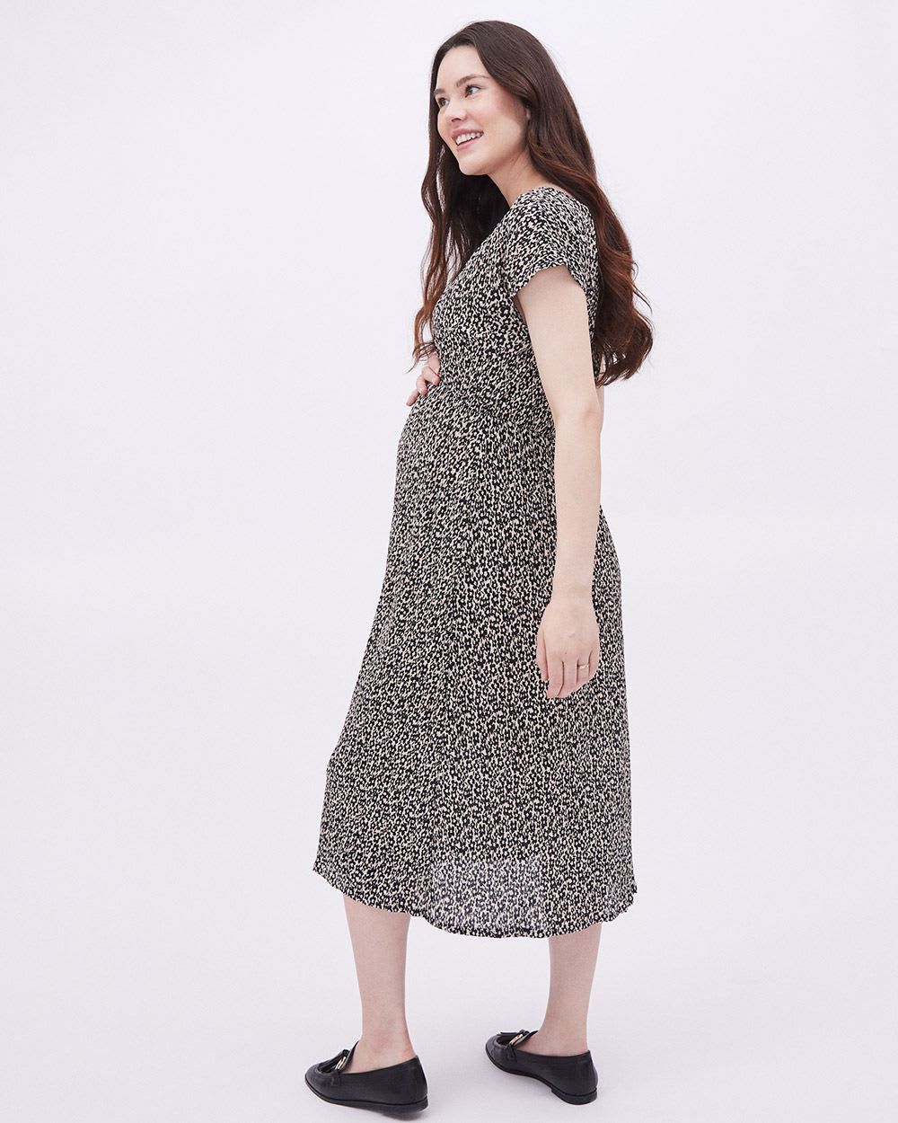 Fit and Flare Crinkle Knit Dress - Thyme Maternity sold by RW&CO. product image thumbnail 3