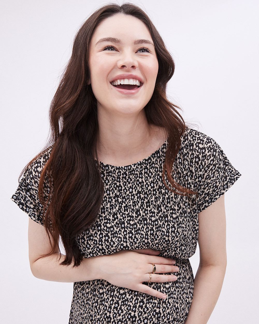 Fit and Flare Crinkle Knit Dress - Thyme Maternity sold by RW&CO. product image thumbnail 4