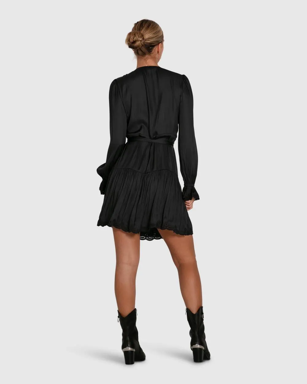 Wild Flower Embroidered Wrap Dress - Black sold by RW&CO. product image thumbnail 5
