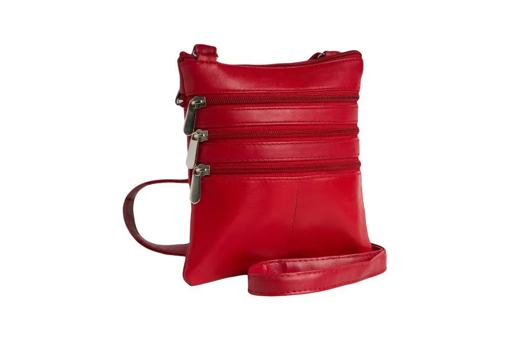 CHAMPS Leather Triple Zip Crossbody Bag sold by RW&CO.