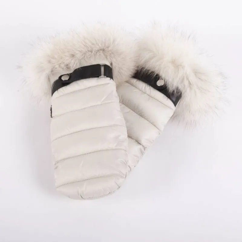 HARRICANA - PUFFER MITTS WITH UPCYCLED FUR TRIM sold by RW&CO.